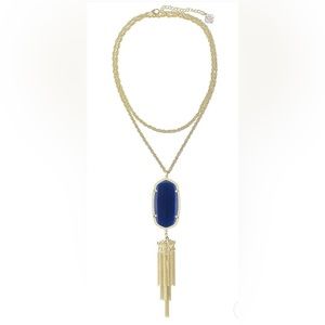 Kendra Scott Rayne Long Pendant Necklace in Cobalt Blue / Gold